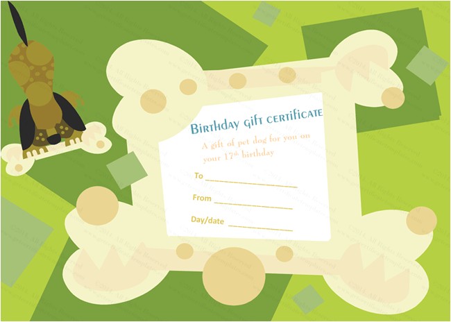 Pet Gift Certificate Template Birthday Gift Certificate Templates Certificate Templates