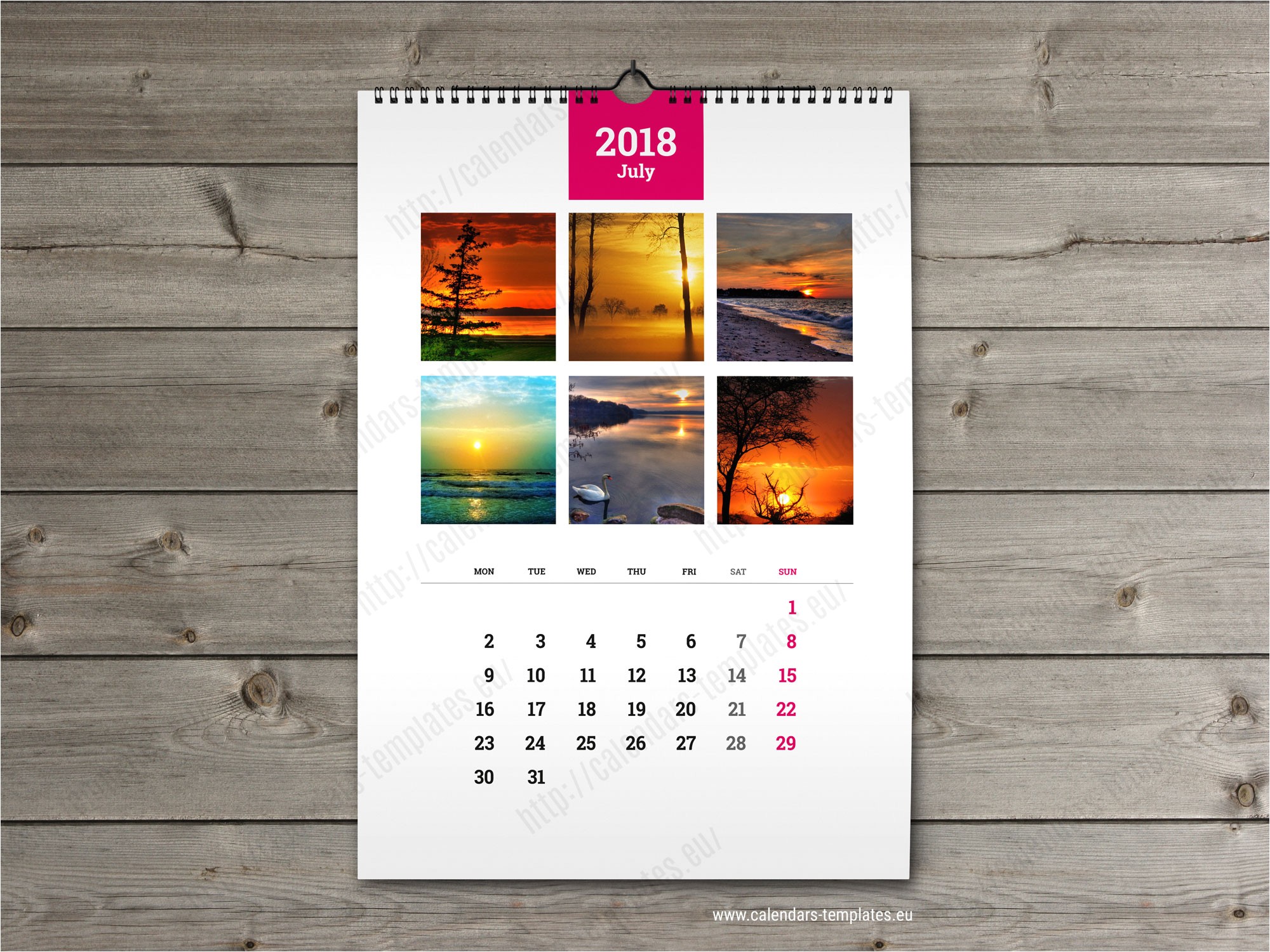 Photo Wall Calendar Template Wall Calendar A3 Printable Photo Yearly Monthly