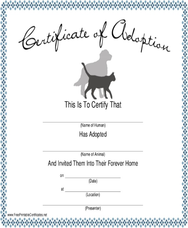 Puppy Certificate Templates Dog Certificate Template 9 Free Pdf Documents Download