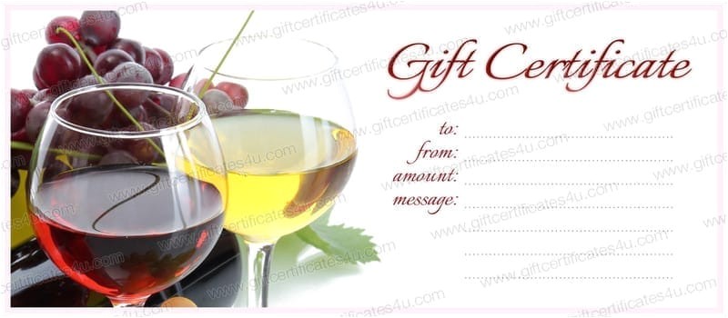 Wine Gift Certificate Template Gift Certificate Templates for Free at Giftcertificates4u