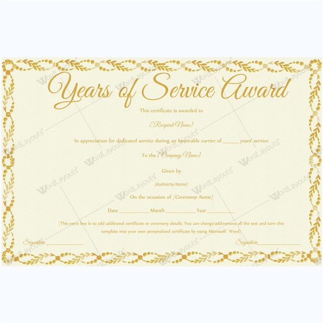Years Of Service Certificate Template Free 89 Elegant Award Certificates for Business and School events