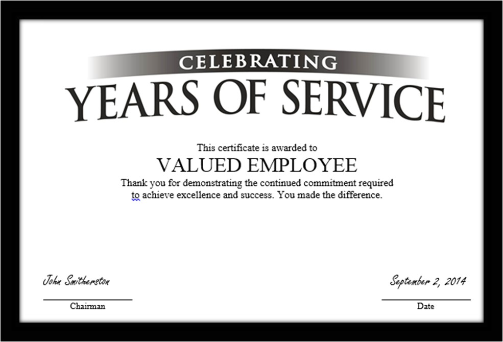 Years Of Service Certificate Template Tag Archive for Quot Employee Anniversary Quot Recognizethis Blog