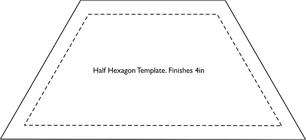 10 Half Hexagon Template Half Hexagon Template Fin 4in More Sizes Available See B