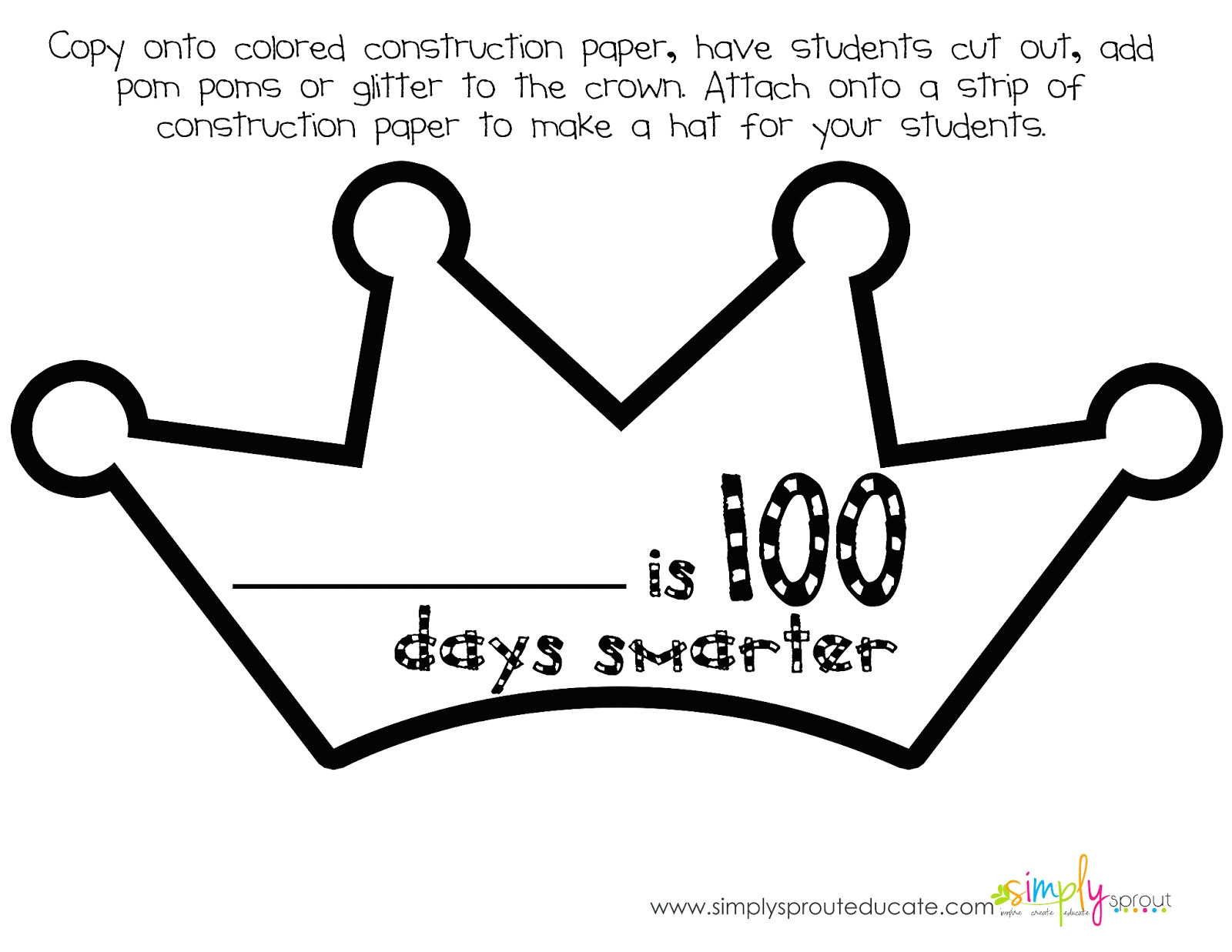 100th Day Hat Template Printable 100th Day Clipart Clipart Collection ...