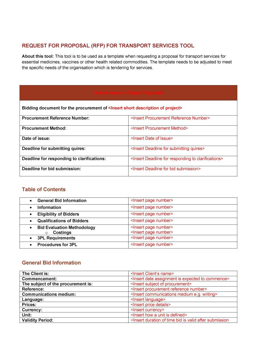 3pl Rfp Template 40 Best Request for Proposal Templates Examples Rpf