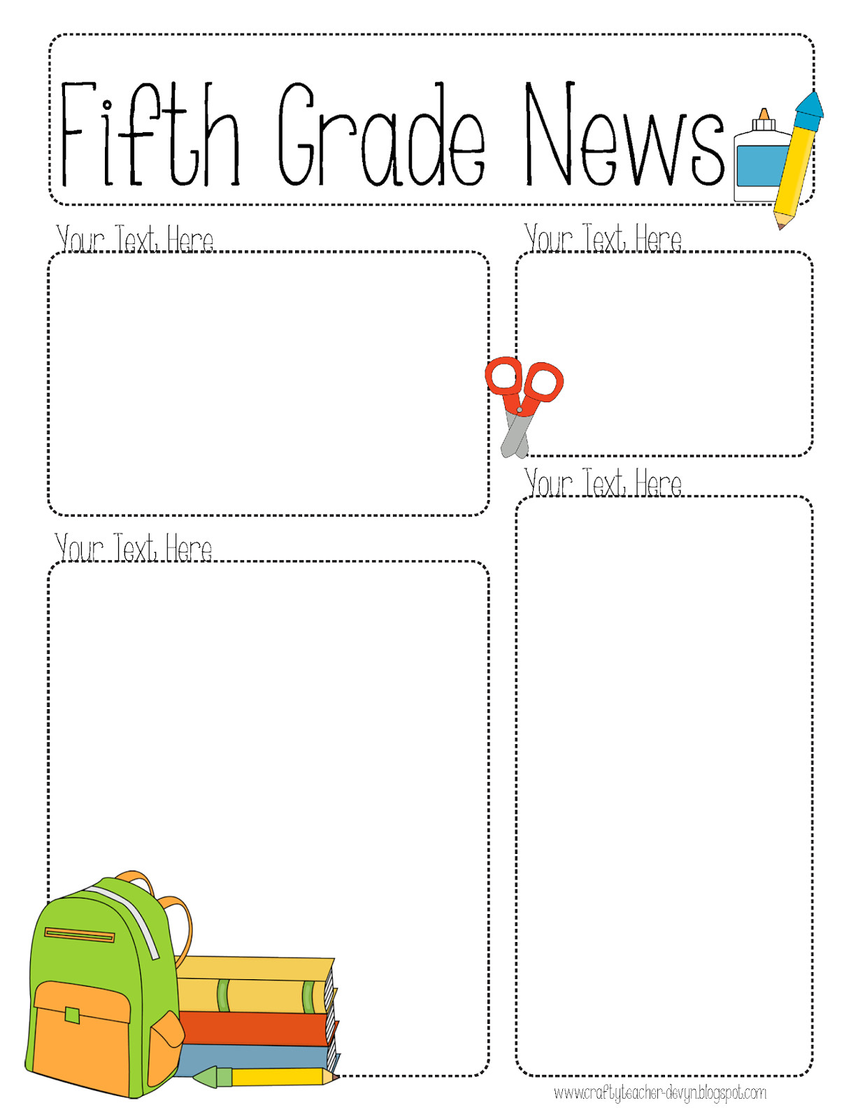 5th Grade Newsletter Template Completely Editable Newsletter for All Grades the