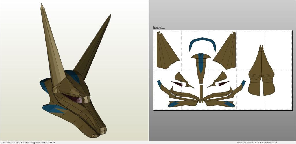 Anubis Mask Template Papercraft Pdo File Template for Stargate Anubis Goa