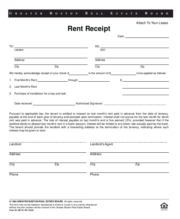 Apartment Rental Receipt Template Rent Receipt 26 Free Word Pdf Documents Download