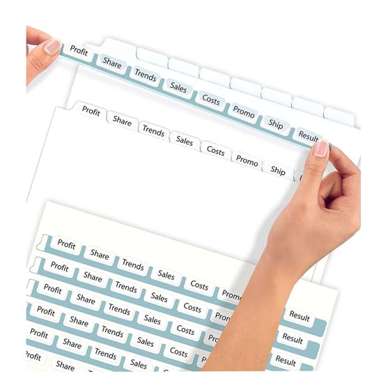 Avery Template 11447 Avery 11447 Clear Label Index Maker Dividers White 8 Tab