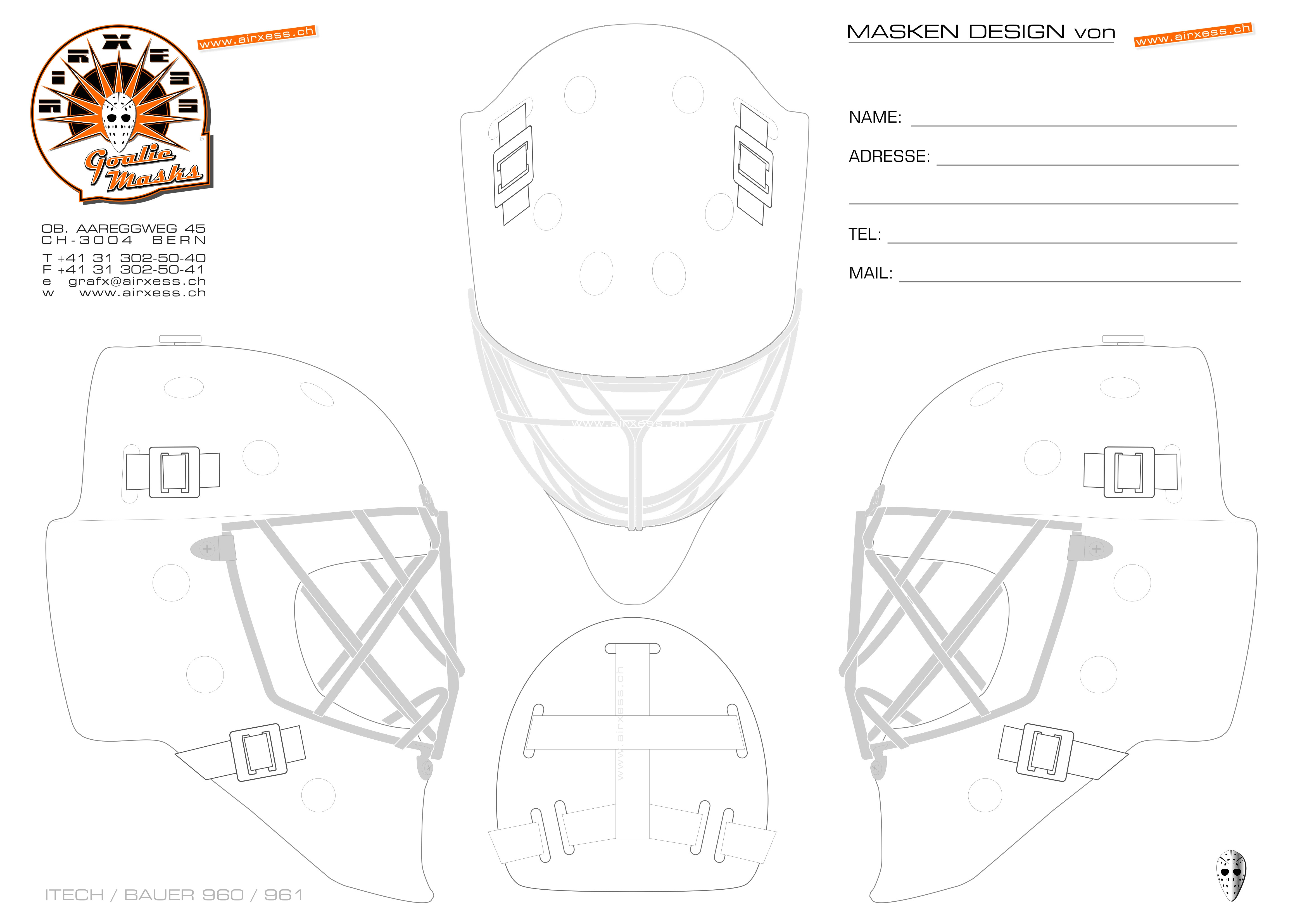 Bauer Goalie Mask Template Search Results For Goalie Mask Template