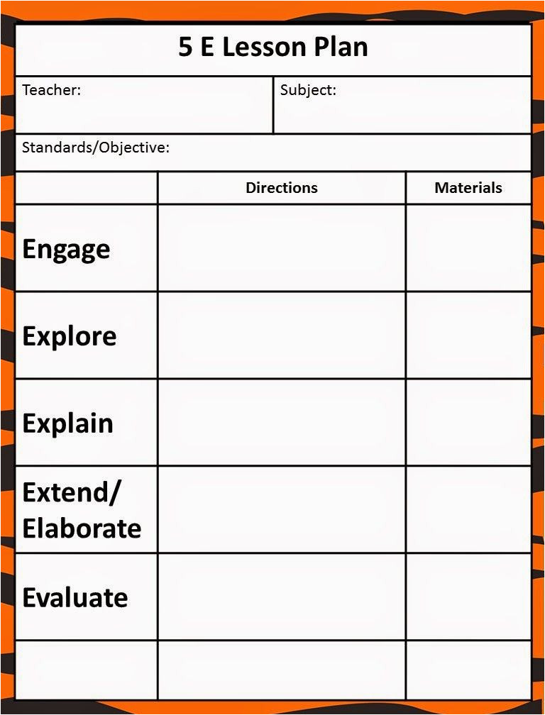 Blank 5 E Lesson Plan Template the 5e Model Our New Lesson Plans Teaching Fifth Grade