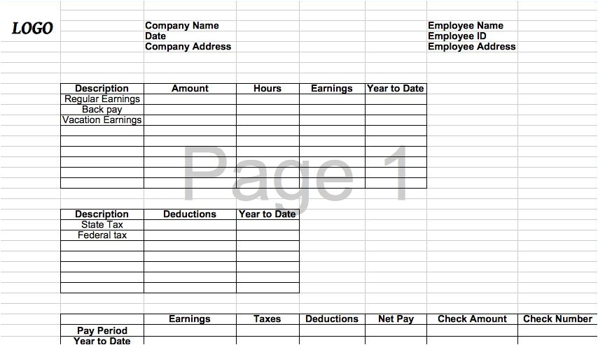 Checkstub Template 25 Great Pay Stub Paycheck Stub Templates