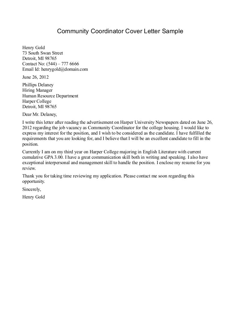 Community Service Cover Letter Examples Community Service Letter Template Beepmunk