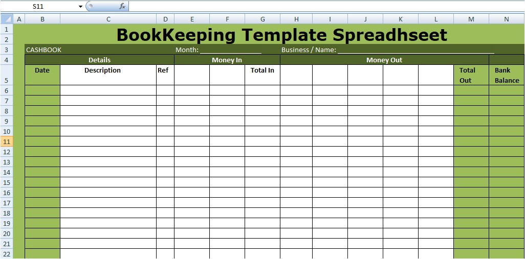 Company Bookkeeping Templates Small Business Bookkeeping Template Spreadsheettemple