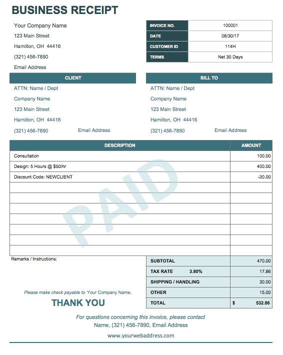 Company Receipts Templates 13 Free Business Receipt Templates Smartsheet