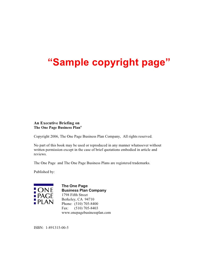 Copyright Template for Book Copyright Examples Related Keywords