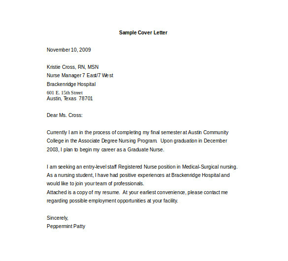 Cover Letter Examples for Entry Level Positions Entry Level Cover ...