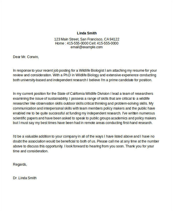 Cover Letter for Phd Application In Biological Sciences Cover Letter for Phd Application Biology