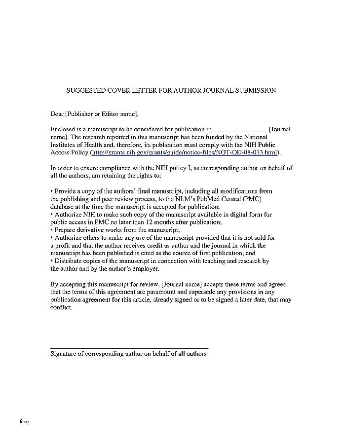 acs manuscript cover letter