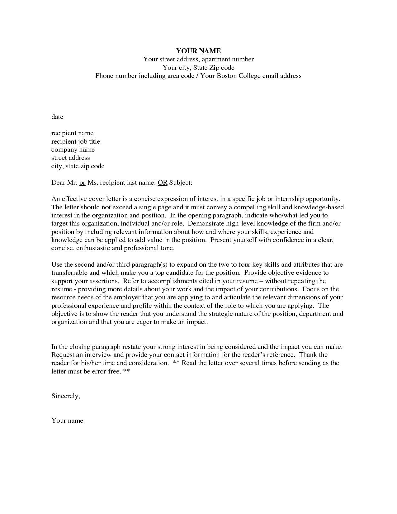 Cover Letter to Show Interest In Job How to Write A Cover Letter Of Interest Example for A Job