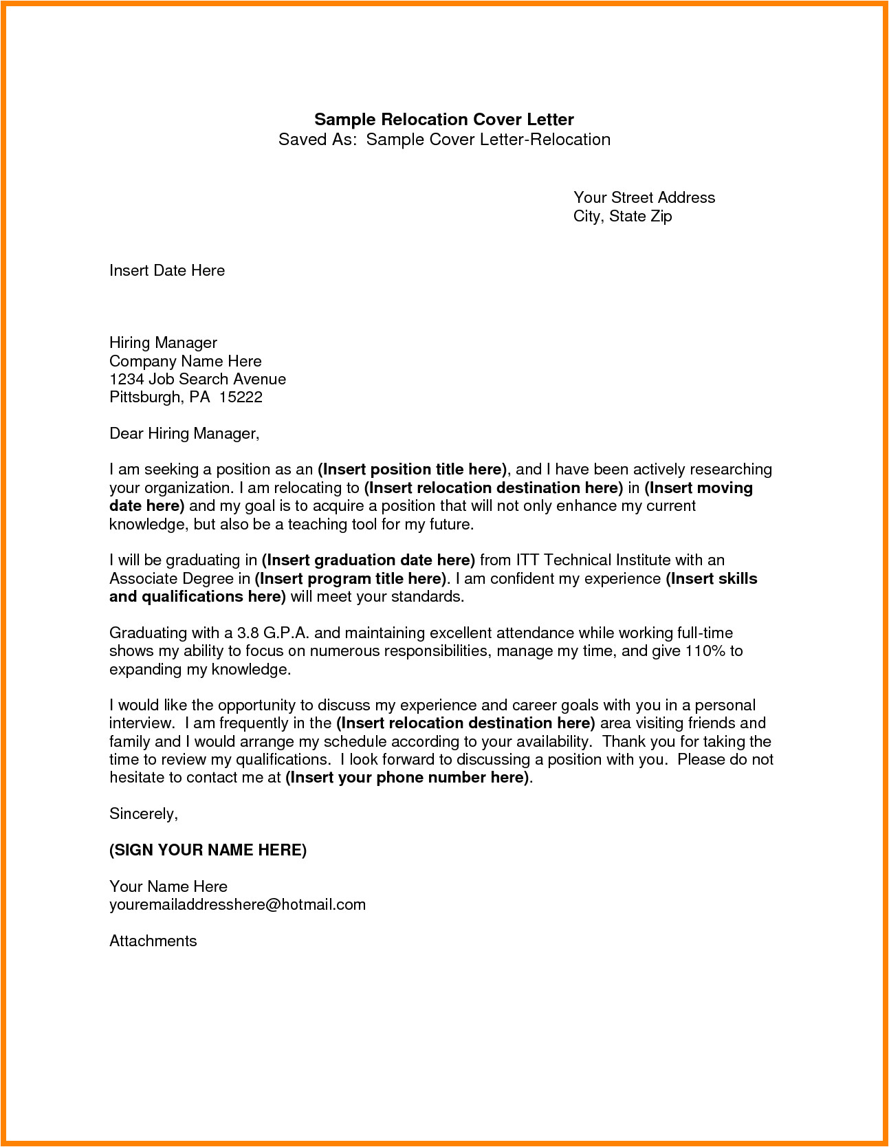 Cover Letter when Relocating 8 Relocation Notice Template Appeal Leter