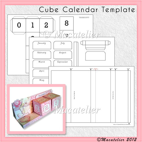 Cube Calendar Template Cube Calendar Template Cu 3 60 Commercial Use Scraps