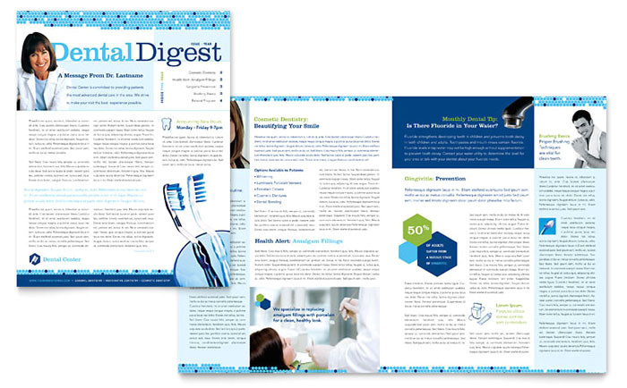 Dental Newsletter Template Dentistry Dental Office Newsletter Template Design