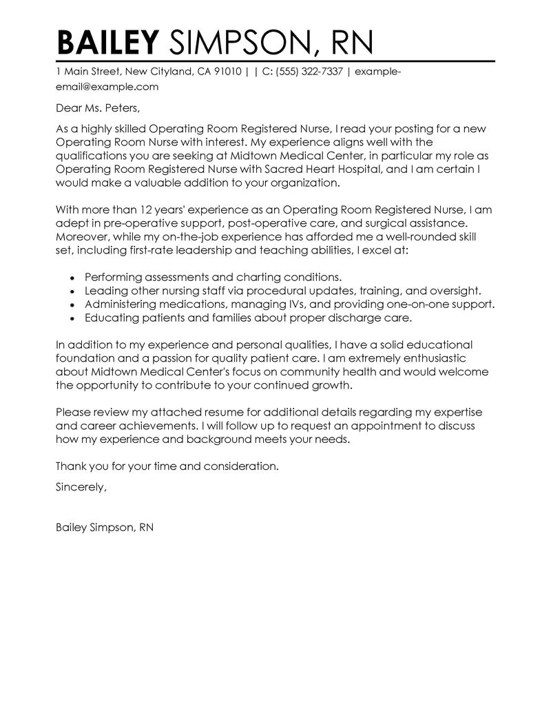 Example Cover Letters for Nurses Sample Nursing Cover Letter Sample Cover Letters