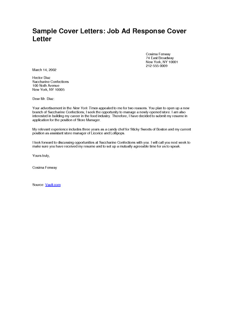 Example Of Covering Letter for Employment Sample Cover Letter for Employment Michael Resume