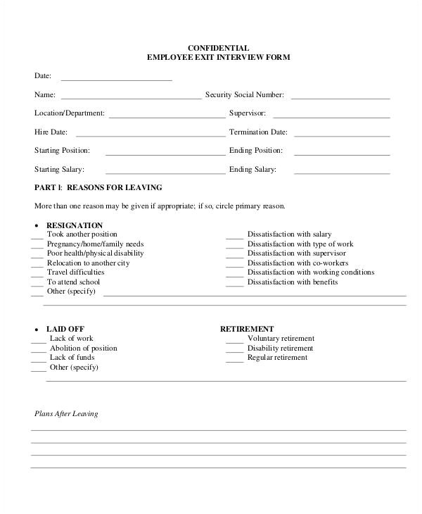 Exit Interview forms Templates Exit Interview form 9 Free Pdf Word Documents Download