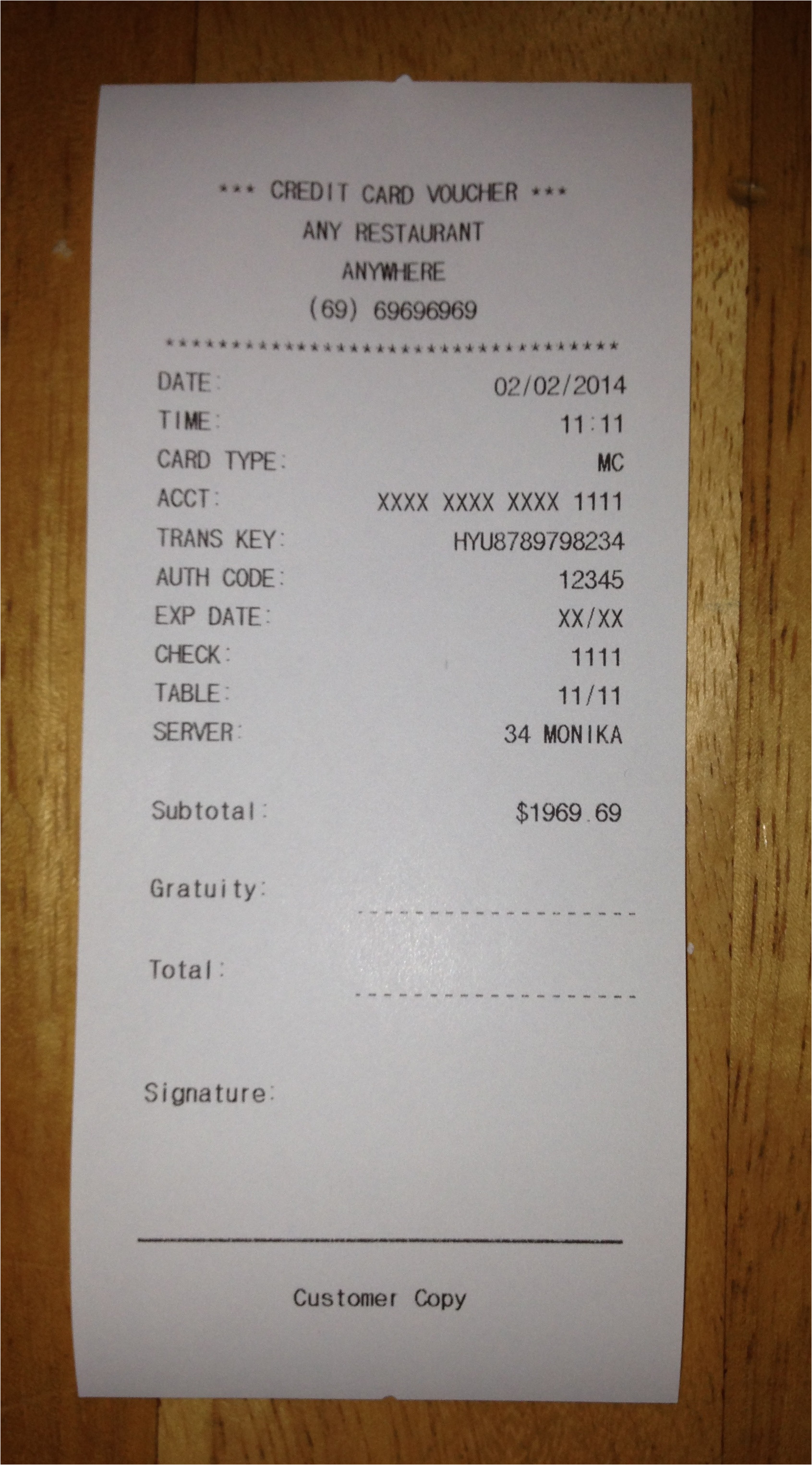 Fake Receipts Templates 9 Best Images Of Restaurant Receipt Template Fake