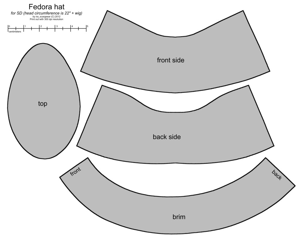 Fedora Hat Template Cowboy Printable Hat Patterns Car Interior Design