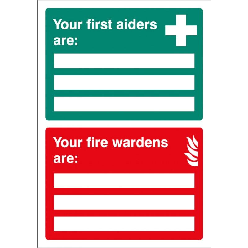 First Aid Poster Template First Aiders And Fire Wardens Signs With A4