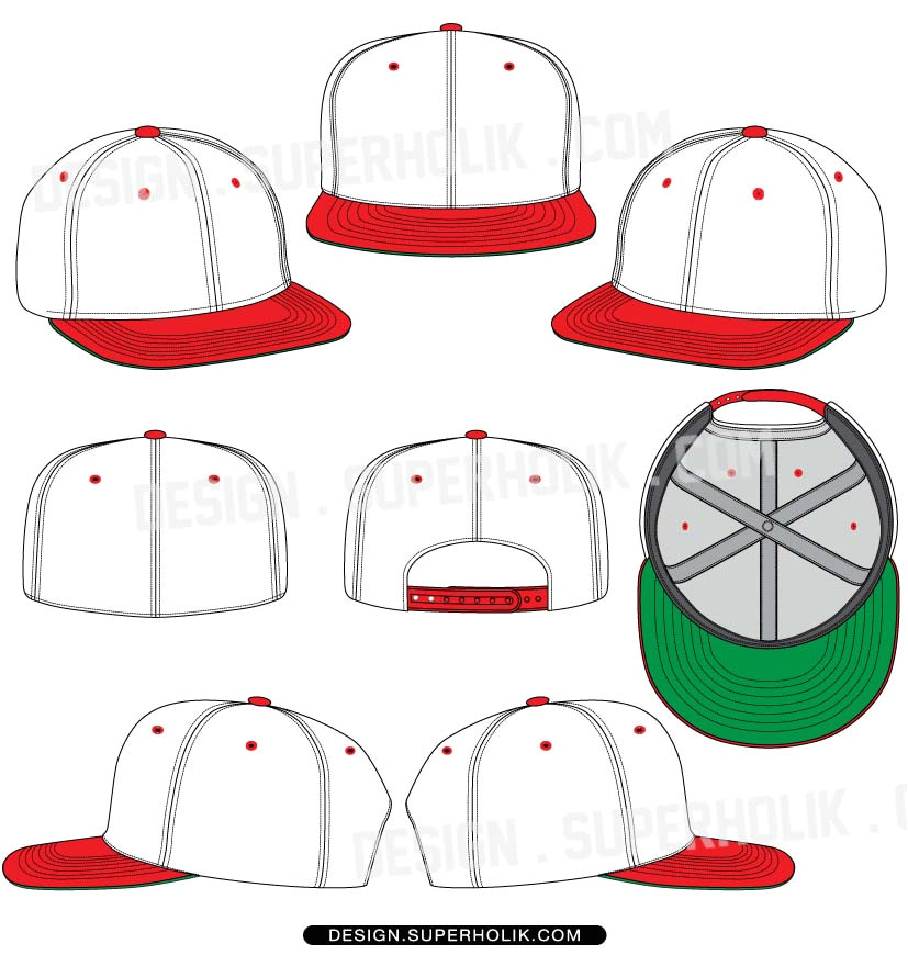 Fitted Hat Template Hat Template Set 01 Hellovector
