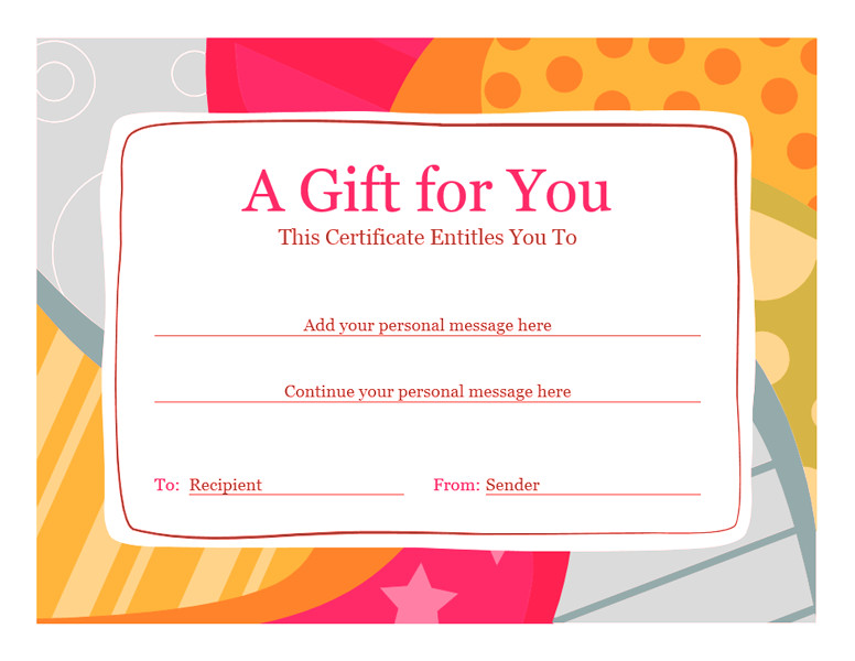 Free Certificate Templates for Word 2010 Birthday Gift Certificate Template Word 2010 Free