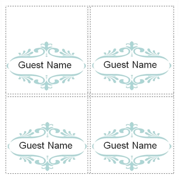 Free Template for Place Cards 6 Per Sheet Place Card Template 6 Per Sheet the Letter Sample