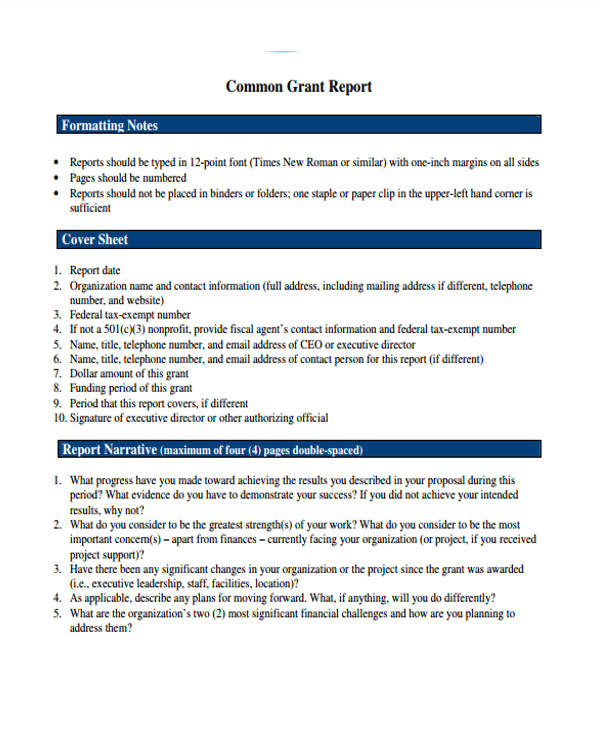 Grant Reporting Template 10 Grant Report Templates Free Premium Templates