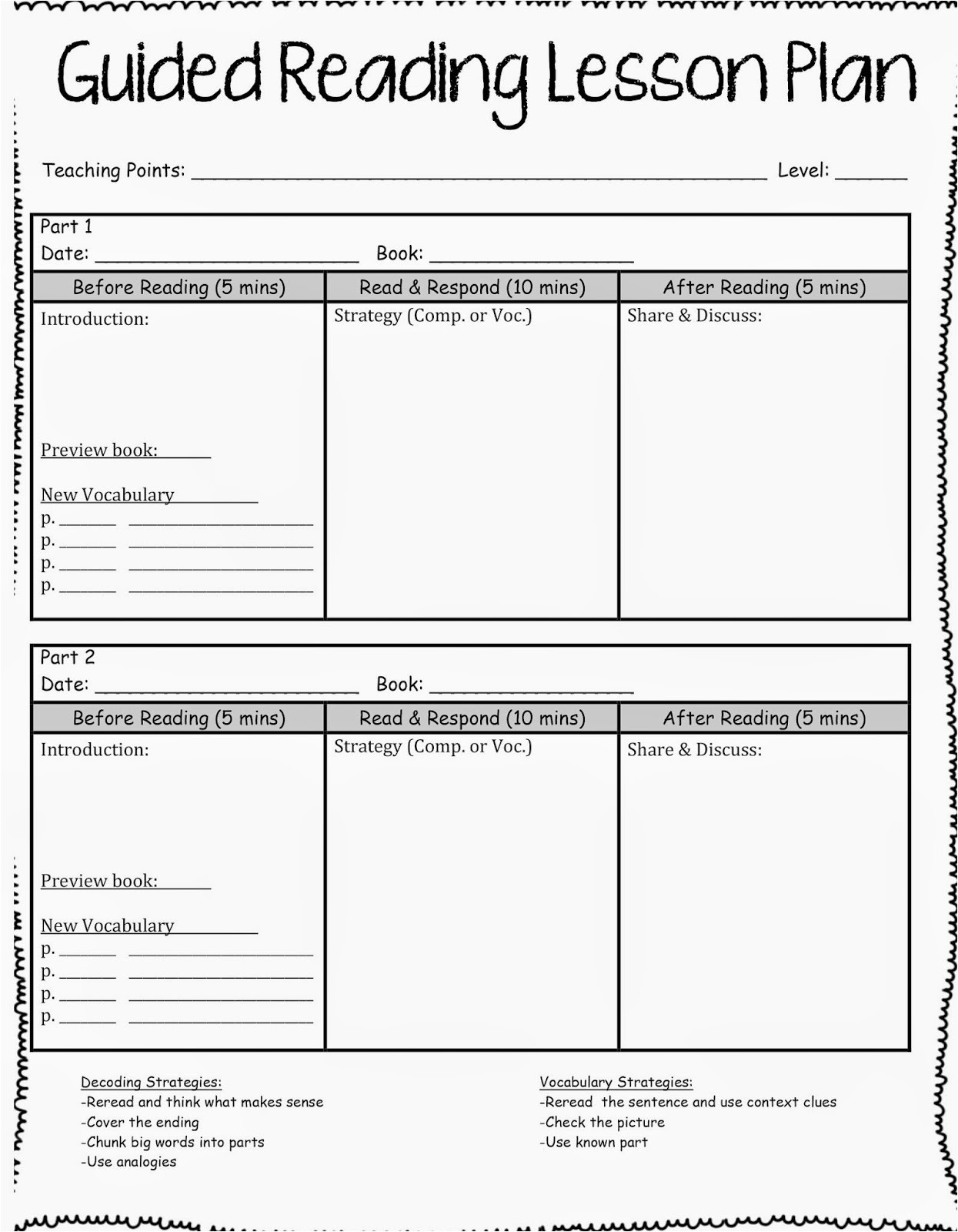 Guided Reading Lesson Plan Template 3rd Grade Guided Reading Lesson Plan Template Cyberuse