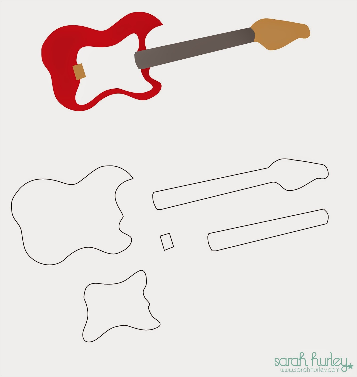 Guitar Templates Uk Sarah Hurley Blog You Rock Card Guitar Template