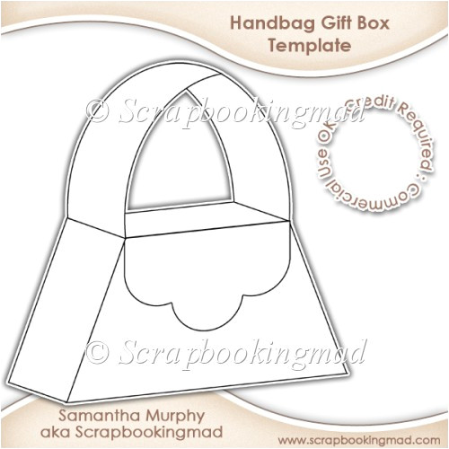 Handbag Gift Box Template Handbag Gift Box Template Cu Ok 3 50 Scrapbookingmad Com