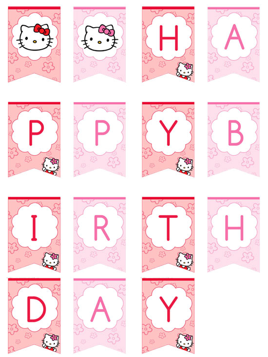 Hello Kitty Birthday Banner Template Free Hello Kitty Happy Birthday Banner Printable Treats Com