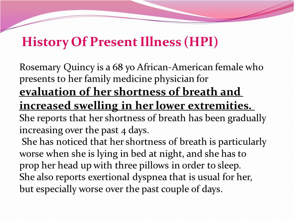 History Of Present Illness Template