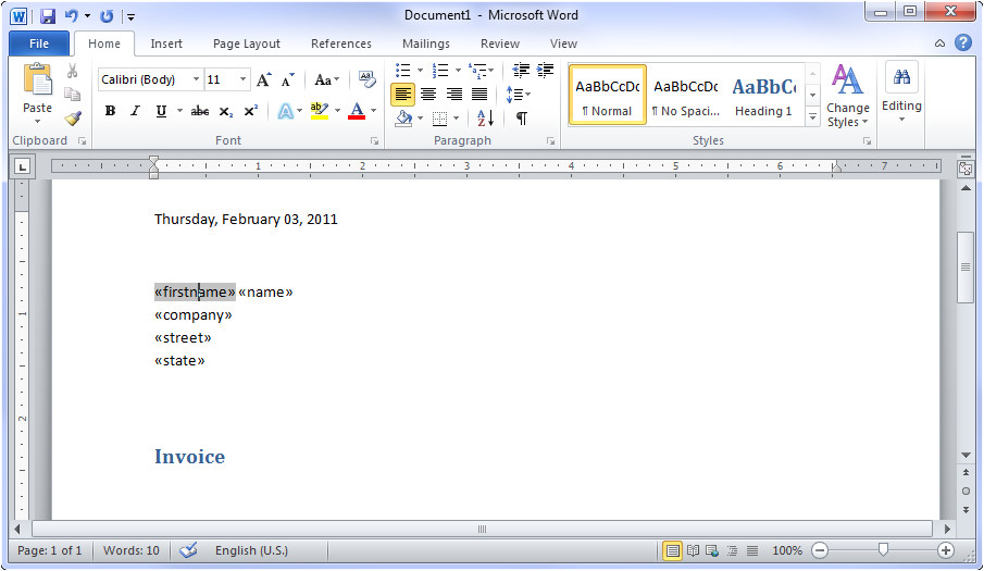 How to Create A Mail Merge Template Creating Mail Merge Templates In Ms Word 2010