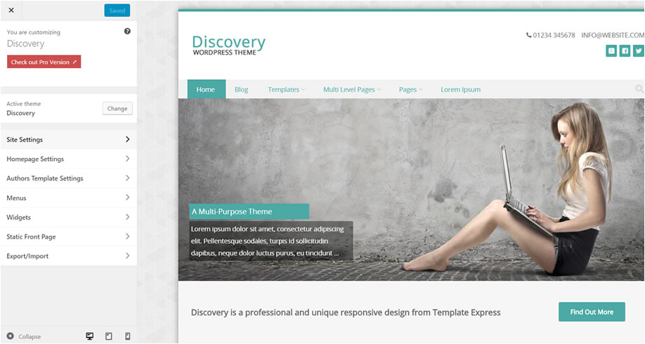 How to Make A Template In WordPress Discovery Free WordPress Business theme by Template Express