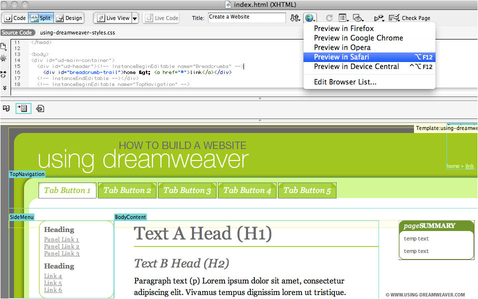 How to Use Templates In Dreamweaver Dreamweaver Template