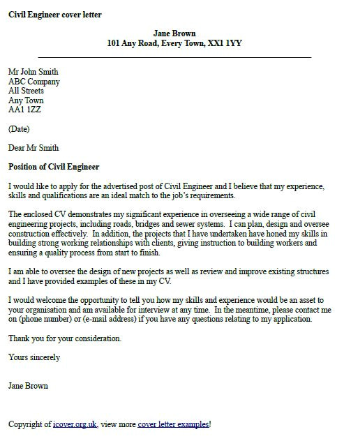 How to Write A Cover Letter for An Engineering Job Civil Engineer Cover Letter Example Cover Letter