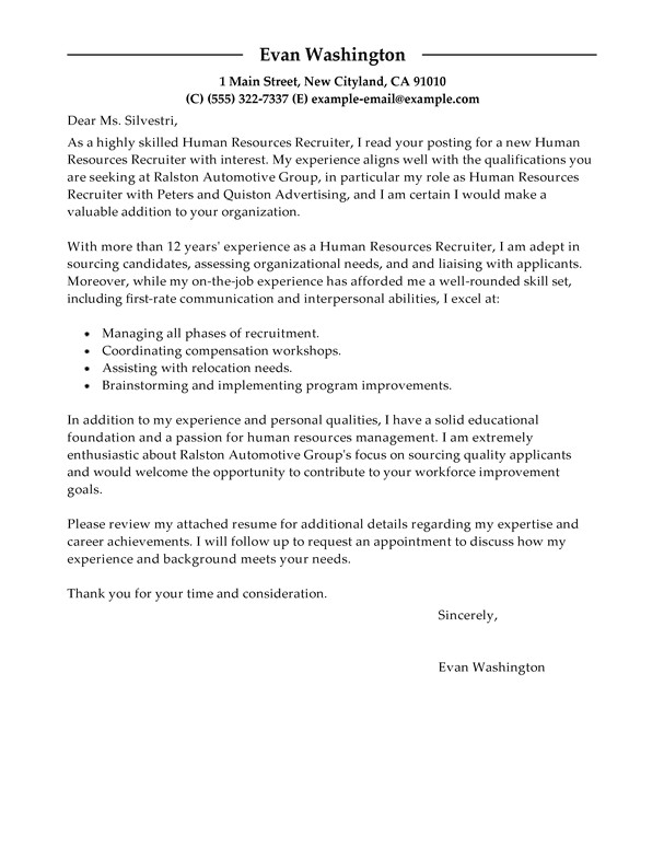 How to Write A Cover Letter to A Recruiter Best Recruiting and Employment Cover Letter Examples