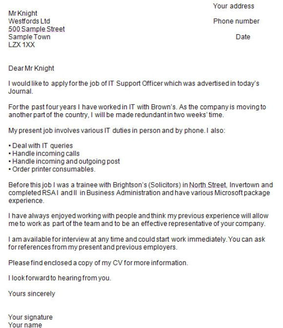 How to Write A Good Cover Letter Uk Writing A Cover Letter Directgov Covering Letter Example