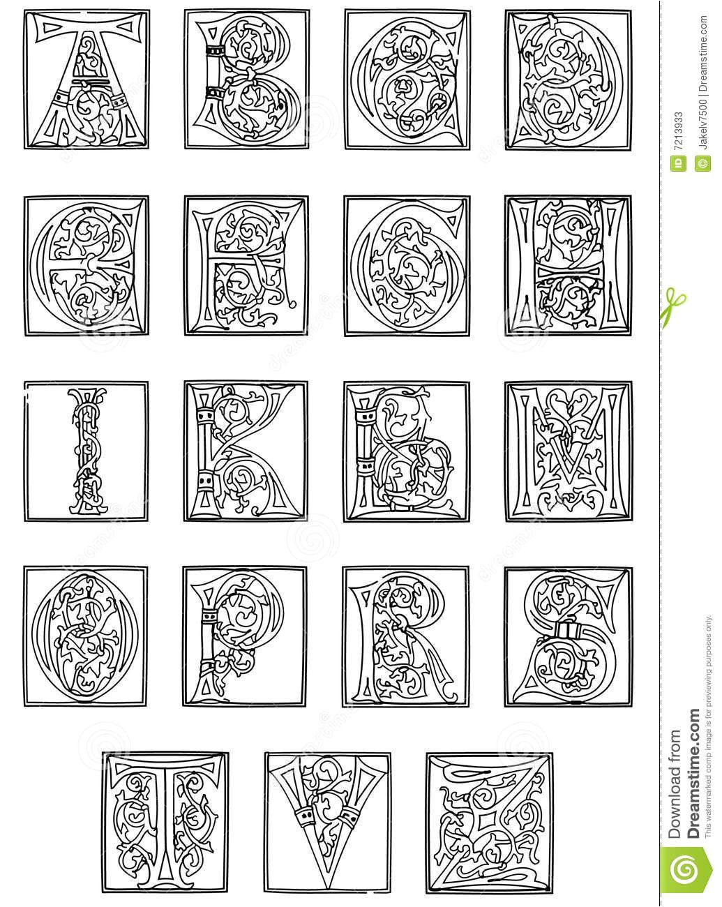 Illuminated Alphabet Templates Illuminated Manuscript Letters Alphabet Illuminated