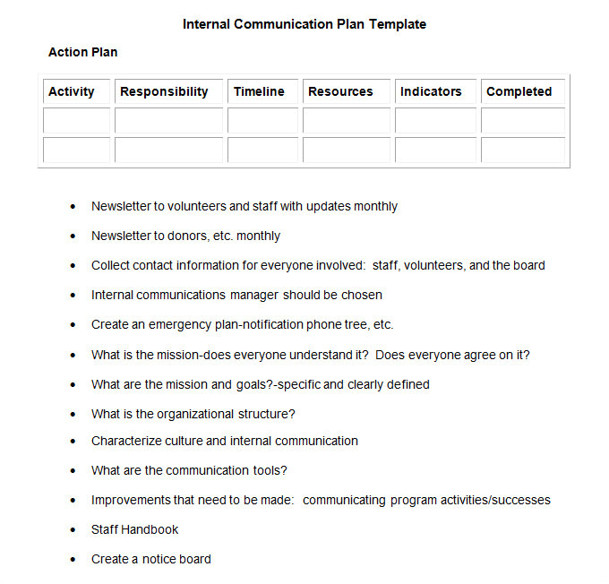 Internal Comms Strategy Template Internal Communication Plan Template 3 Fee Word Pdf